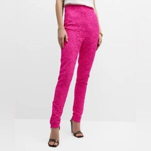 ROTATE BIRGER CHRISTENSEN HEAVY LACE HIGH RISE PANTS IN PINK GLO